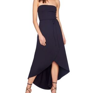 Susana Monaco Navy Strapless Midi Dress